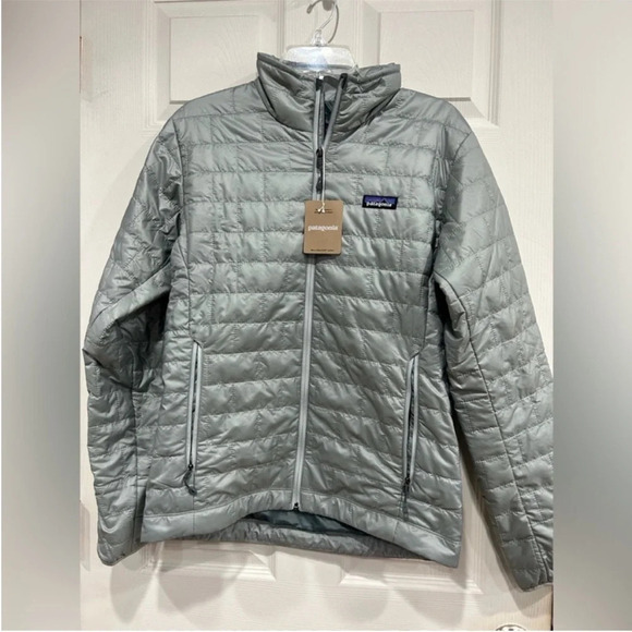 Patagonia Men's XXL Nano Puff Jacket Puffer Grey Sleet Green Insulated NWT - Picture 1 of 11